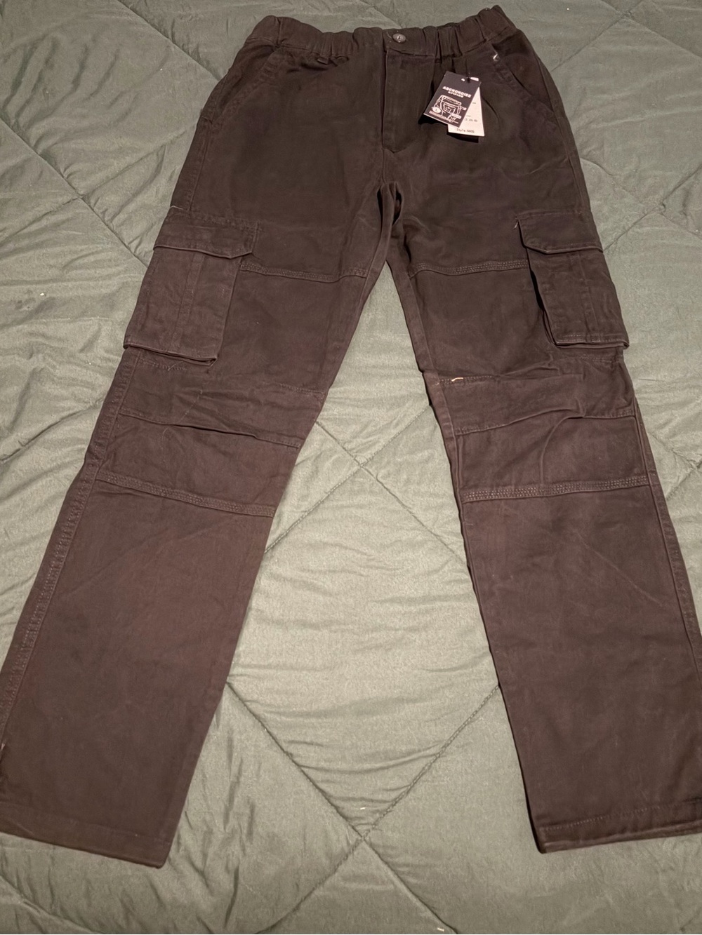 Men's Black Cargo Work Pants - Durable Utility Style